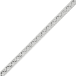 5.3mm Diamond-Cut Etched Herringbone Chain Necklace Solid Sterling Silver 18"