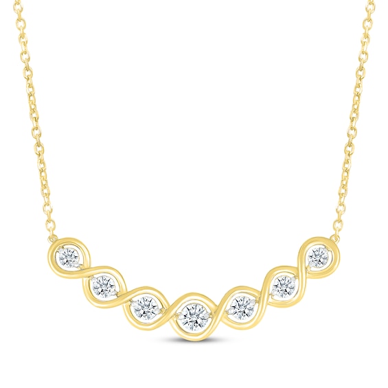 KAY Lab-Grown Diamonds Smile Necklace 5/8 ct tw 14K Yellow Gold 18"