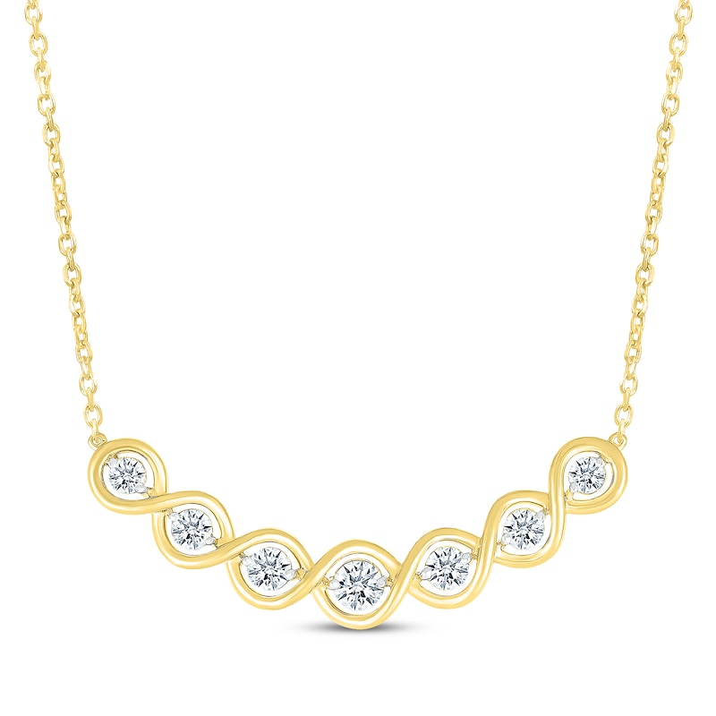 Main Image 1 of KAY Lab-Grown Diamonds Smile Necklace 5/8 ct tw 14K Yellow Gold 18"