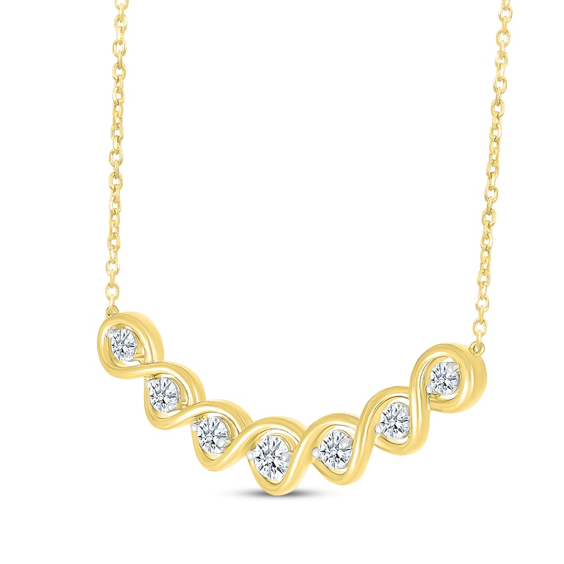 Main Image 2 of KAY Lab-Grown Diamonds Smile Necklace 5/8 ct tw 14K Yellow Gold 18"