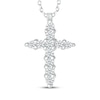 Thumbnail Image 1 of Diamond Cross Necklace 1/10 ct tw Sterling Silver 18"