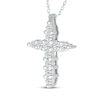 Thumbnail Image 2 of Diamond Cross Necklace 1/10 ct tw Sterling Silver 18"