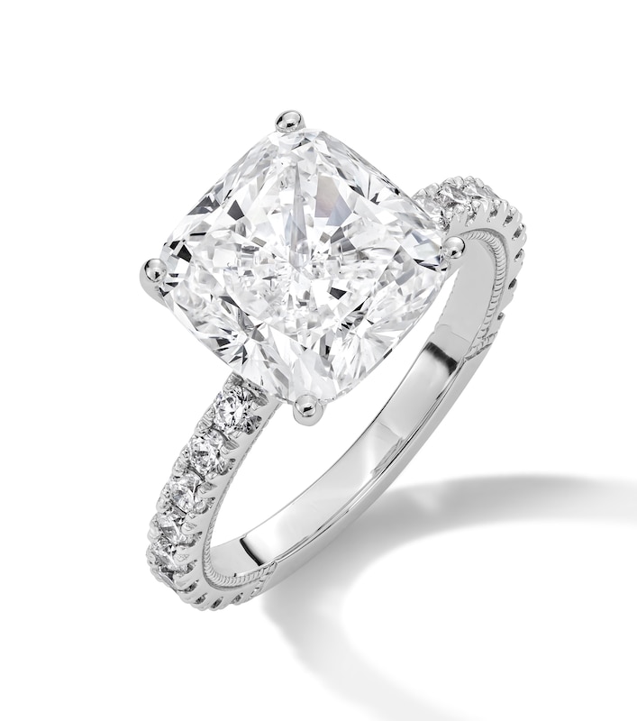 Main Image 1 of Neil Lane Artistry Cushion-Cut Lab-Grown Diamond Engagement Ring 5-5/8 ct tw 14K White Gold