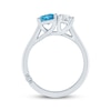 Thumbnail Image 3 of Monique Lhuillier Bliss Blue & White Lab-Grown Diamond Two-Stone Engagement Ring 1-3/4 ct tw 18K White Gold