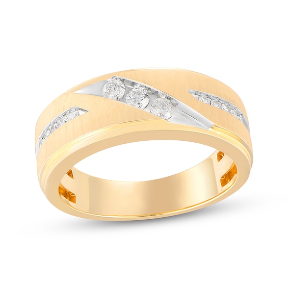 Adore Men's Diamond Wedding Band 1/3 ct tw 10K Yellow Gold