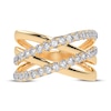 Thumbnail Image 3 of Diamond Multi-Row Crisscross Ring 1/2 ct tw 14K Yellow Gold