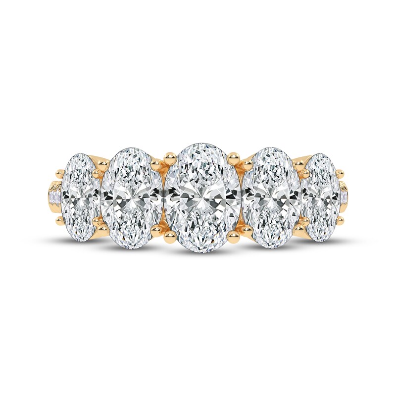 Main Image 3 of KAY Lab-Grown Diamonds Oval-Cut Graduating Ring 2 ct tw 14K Yellow Gold