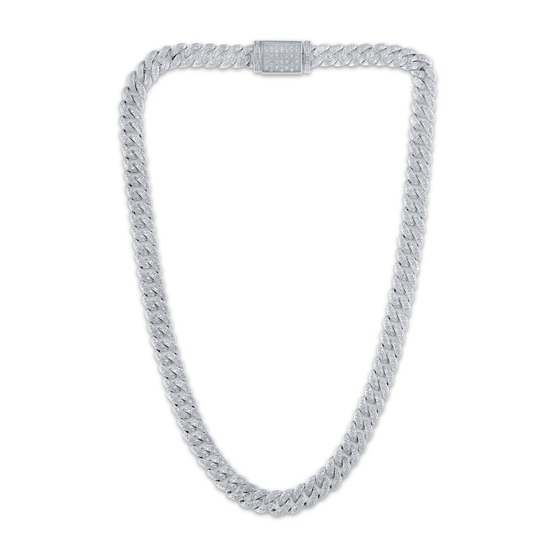 Main Image 2 of Men's Diamond Curb Chain Necklace 2 ct tw Sterling Silver 20"