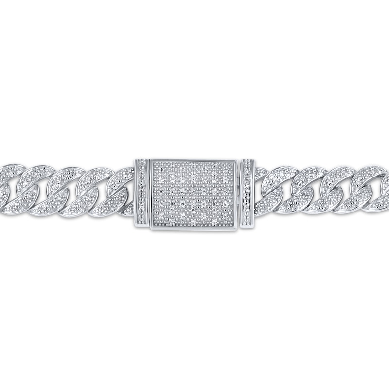 Main Image 3 of Men's Diamond Curb Chain Necklace 2 ct tw Sterling Silver 20"