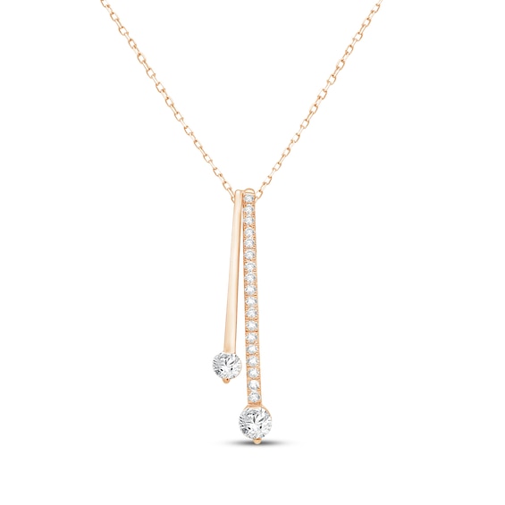 KAY Lab-Grown Diamonds Double Drop Necklace 1/2 ct tw 14K Rose Gold 18"