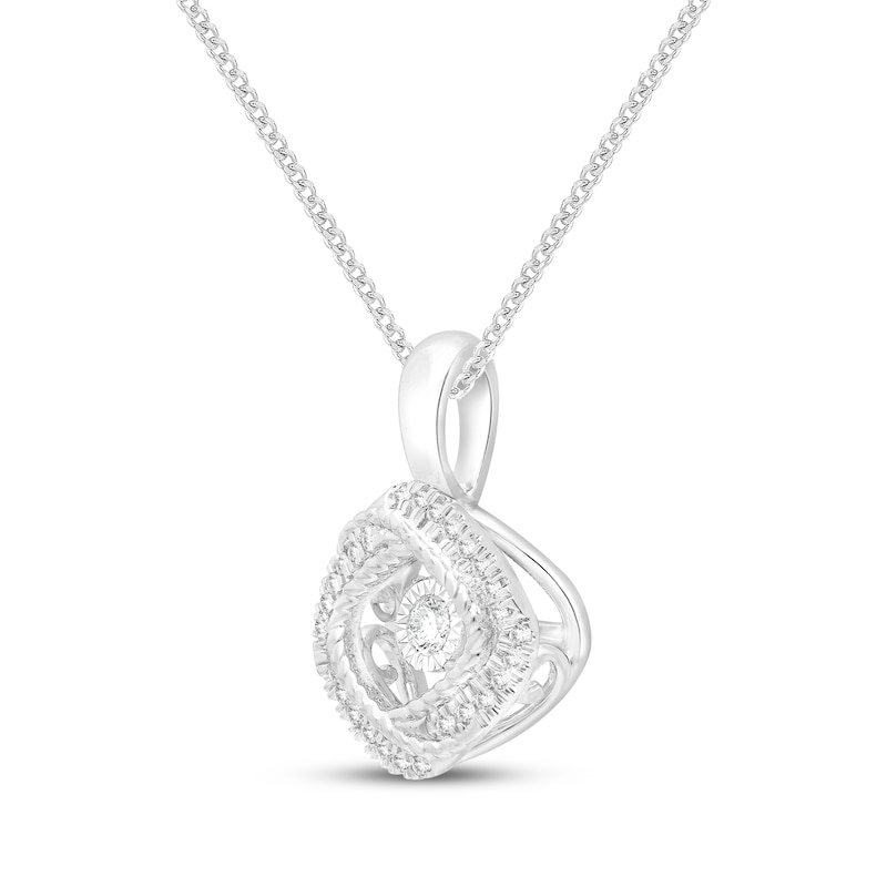 Main Image 2 of Unstoppable Love Diamond Twist Frame Necklace 1/5 ct tw 10K White Gold 19"