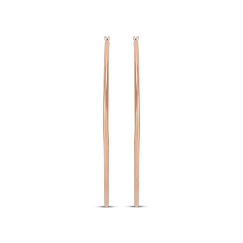 Main Image 2 of Tube Hoop Earrings 10K Rose Gold 70mm