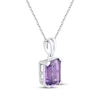 Thumbnail Image 2 of Emerald-Cut Amethyst Solitaire Necklace Sterling Silver 18"