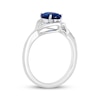 Thumbnail Image 2 of Oval-Cut Blue Lab-Created Sapphire & White Lab-Created Sapphire Ring Sterling Silver