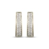 Thumbnail Image 2 of Diamond Pavé Two-Row Huggie Hoop Earrings 1/4 ct tw 10K Yellow Gold