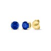 Thumbnail Image 1 of Blue Lab-Created Sapphire Solitaire Stud Earrings 10K Yellow Gold