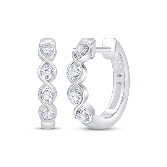 Diamond Twist Hoop Earrings 1/10 ct tw Sterling Silver