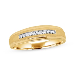 Adore Men's Diamond Wedding Band 1/10 ct tw 10K Yellow Gold