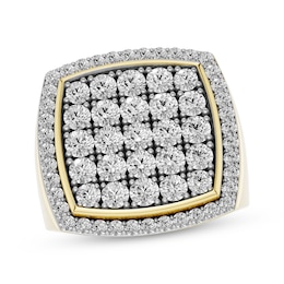 KAY Lab-Grown Diamonds Men's Cushion Frame Ring 3 ct tw 10K Yellow Gold