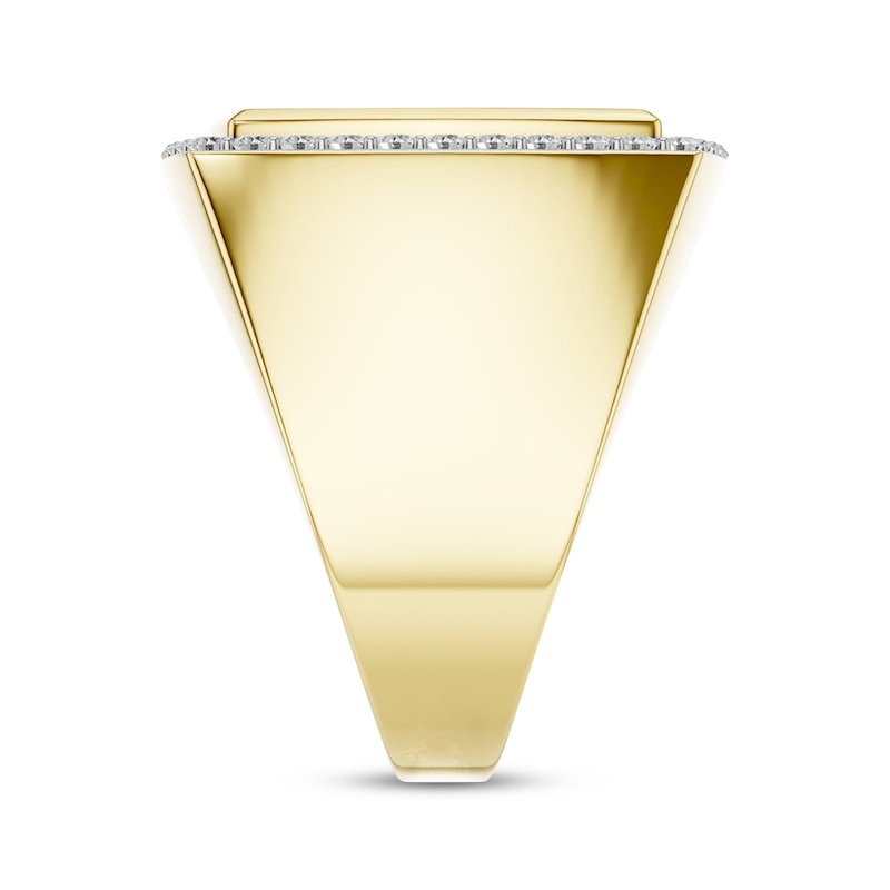 Main Image 3 of KAY Lab-Grown Diamonds Men's Cushion Frame Ring 3 ct tw 10K Yellow Gold