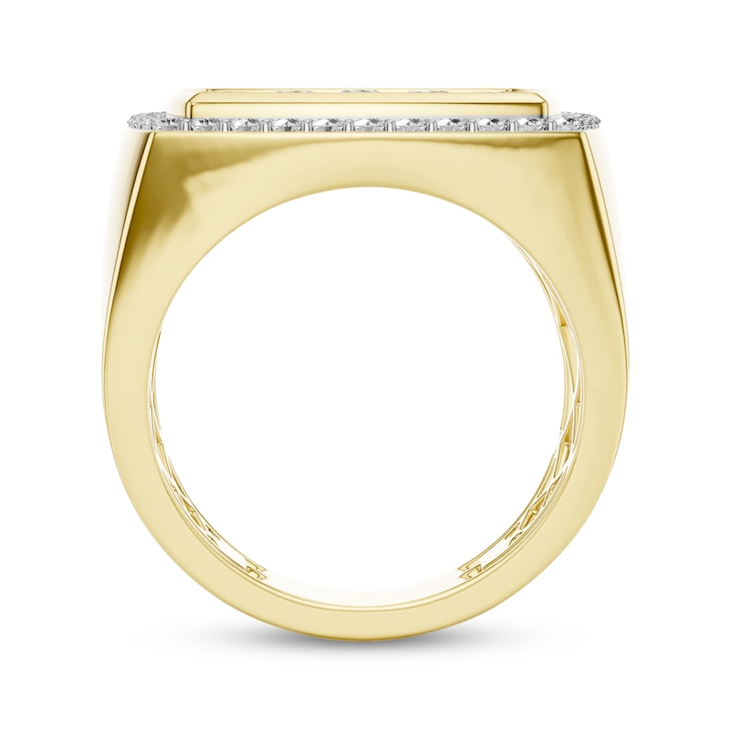 Main Image 4 of KAY Lab-Grown Diamonds Men's Cushion Frame Ring 3 ct tw 10K Yellow Gold