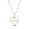 Thumbnail Image 1 of Diamond "Sweet" Heart Necklace 1/20 ct tw Sterling Silver with 24K Yellow Gold Vermeil 18"
