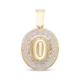 Men's Diamond Western Hat Charm 1/10 ct tw 10K Yellow Gold