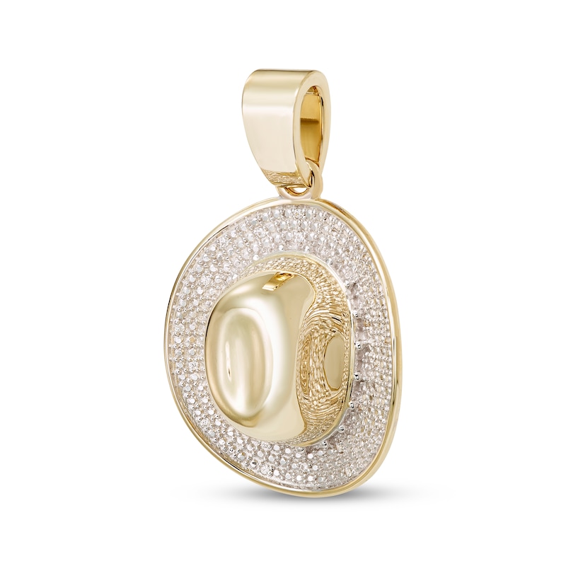 Main Image 2 of Men's Diamond Western Hat Charm 1/10 ct tw 10K Yellow Gold