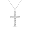 Thumbnail Image 1 of Diamond Cross Necklace 1 ct tw 10K White Gold 18"