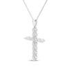 Thumbnail Image 2 of Diamond Cross Necklace 1 ct tw 10K White Gold 18"