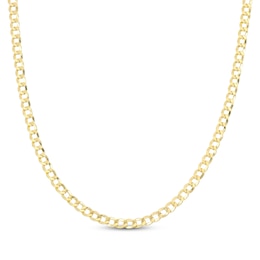 4.1mm Curb Chain Necklace 10K Hollow Yellow Gold 20"