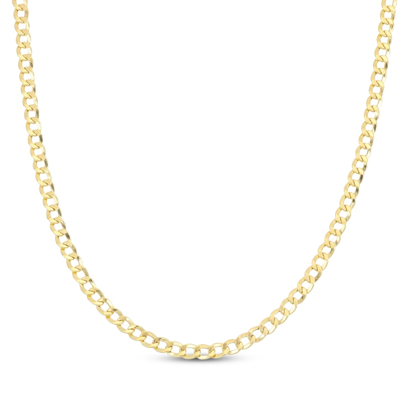 Main Image 1 of 4.1mm Curb Chain Necklace 10K Hollow Yellow Gold 20"