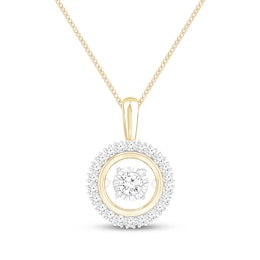 Unstoppable Love Diamond Halo Necklace 1/3 ct tw 10K Yellow Gold 19"