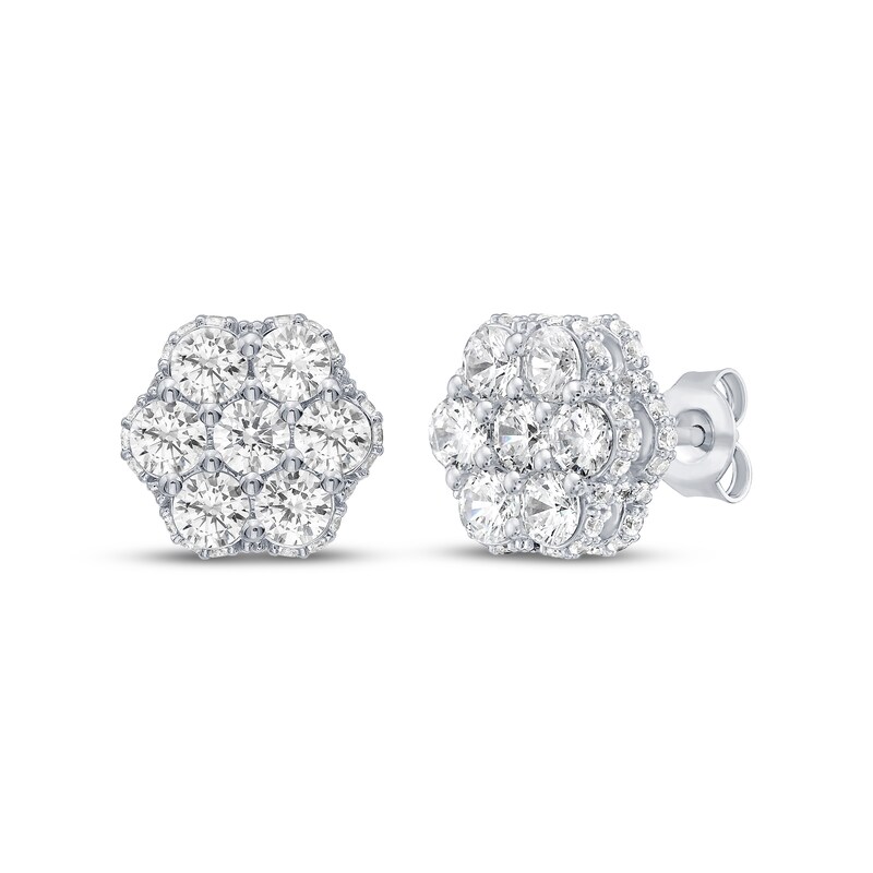 Main Image 1 of KAY Lab-Grown Diamonds Men's Stud Earrings 2-3/4 ct tw Sterling Silver