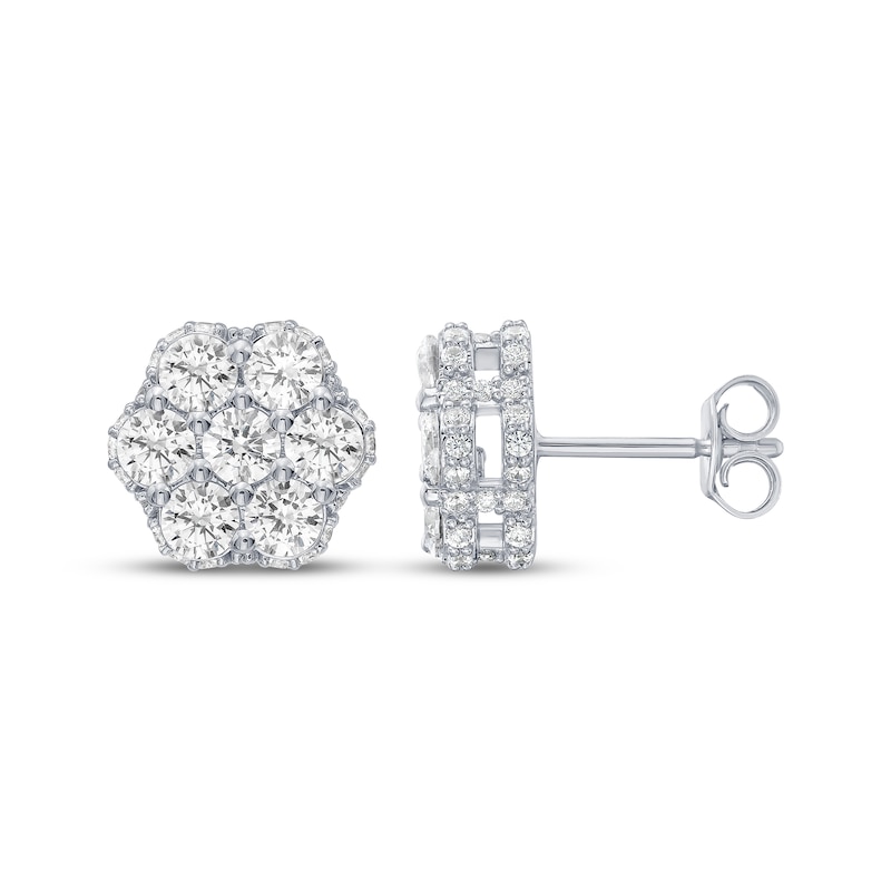 Main Image 3 of KAY Lab-Grown Diamonds Men's Stud Earrings 2-3/4 ct tw Sterling Silver