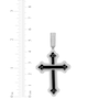 Thumbnail Image 3 of Men's Black & White Diamond Cross Charm 2-1/2 ct tw Sterling Silver