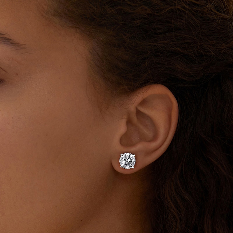 Main Image 4 of KAY Lab-Grown Diamond Solitaire Stud Earrings 6 ct tw 14K White Gold (F/VS2)