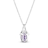 Thumbnail Image 3 of Oval-Cut Amethyst & White Lab-Created Sapphire Necklace Sterling Silver 18"
