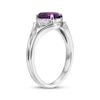Thumbnail Image 2 of Oval-Cut Amethyst & White Lab-Created Sapphire Ring Sterling Silver