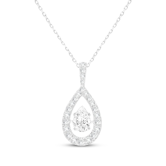 Unstoppable Love Pear-Shaped Lab-Grown Diamond Necklace 1 ct tw 10K White Gold 18"