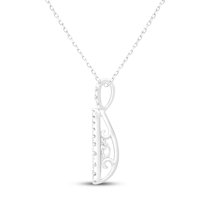 Main Image 3 of Unstoppable Love Pear-Shaped Lab-Grown Diamond Necklace 1 ct tw 10K White Gold 18"