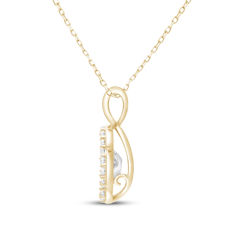 Main Image 3 of Unstoppable Love Lab-Grown Diamond Clover Frame Necklace 1/3 ct tw 10K Yellow Gold 18"