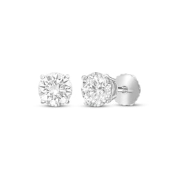 Round-Cut Diamond Solitaire Stud Earrings 1 ct tw 10K White Gold (I/I3)