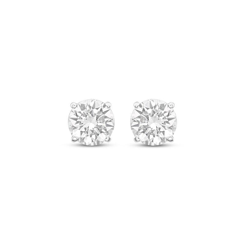 Main Image 2 of Round-Cut Diamond Solitaire Stud Earrings 1 ct tw 10K White Gold (I/I3)
