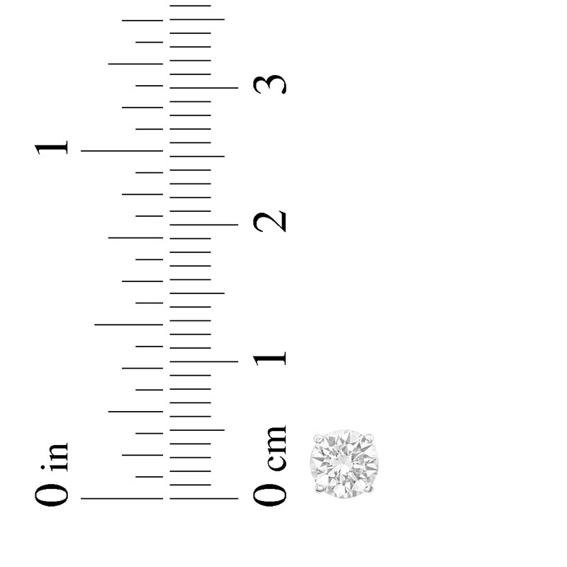 Main Image 5 of Round-Cut Diamond Solitaire Stud Earrings 1 ct tw 10K White Gold (I/I3)
