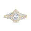 Thumbnail Image 4 of Monique Lhuillier Bliss Pear-Shaped Diamond Double Halo Engagement Ring 1-1/4 ct tw 18K Two-Tone Gold