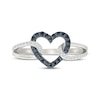 Thumbnail Image 4 of Black & White Diamond Open Heart & Loop Fashion Ring 1/5 ct tw Sterling Silver