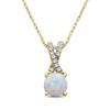 Thumbnail Image 1 of Opal & Diamond Necklace 1/15 ct tw 10K Yellow Gold 18"