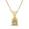 Thumbnail Image 3 of Opal & Diamond Necklace 1/15 ct tw 10K Yellow Gold 18"