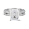 Thumbnail Image 3 of Emerald-Cut White Lab-Created Sapphire Ring Set Sterling Silver